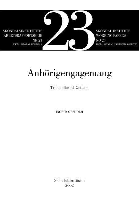 Klicka här för fulltext i pdf-format - Ersta Sköndal Högskola