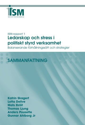 Sammanfattning ISM-rapport 1 - Institutet för stressmedicin
