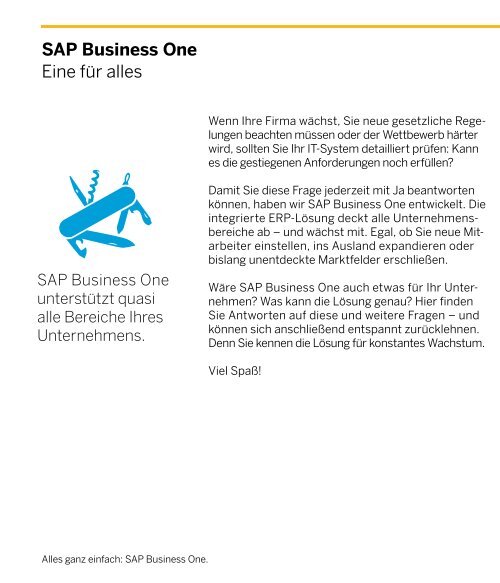 SAP Business One - Alles ganz einfach