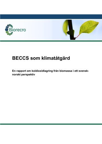 Rapport: BECCS som klimatåtgärd - Biorecro