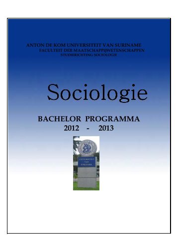 Sociologie - Anton de Kom University of Suriname