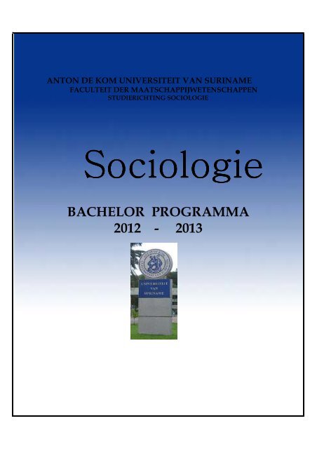 Sociologie - Anton de Kom University of Suriname