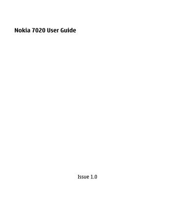 Nokia 7020 User Guide - File Delivery Service - Nokia