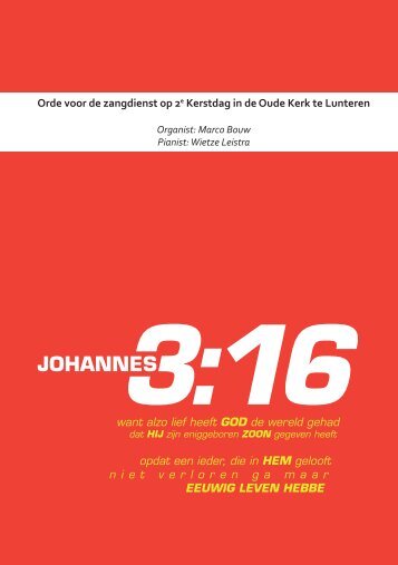 johannes 3:16 - Hervormde Gemeente Lunteren