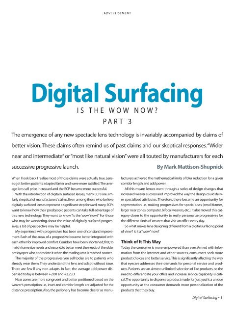 The Opportunities For Digital Surfacing - Part 3