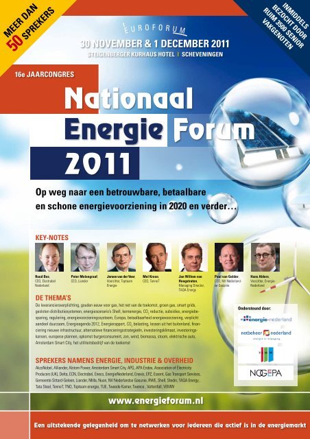 30 november & 1 december 2011 Nationaal Energie Forum 2011 - het ...