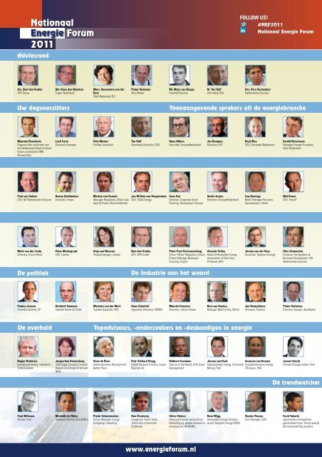 30 november & 1 december 2011 Nationaal Energie Forum 2011 - het ...