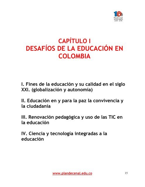 compendio general - Plan Nacional Decenal de Educación 2006-2016