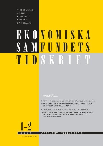Nummer 1-2/2004 - Ekonomiska Samfundets tidsskrift