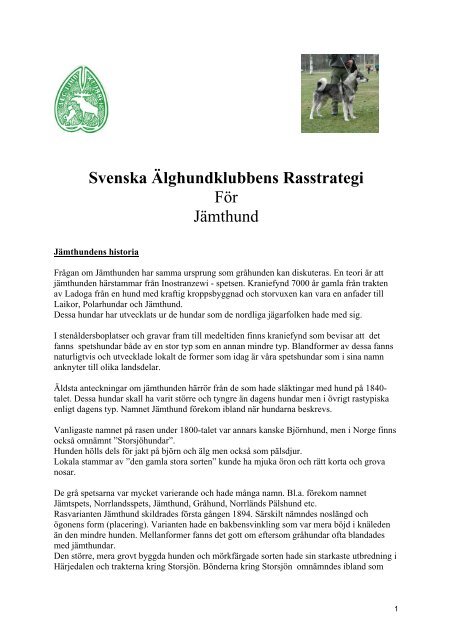 Rasstrategi - Svenska Älghundklubben