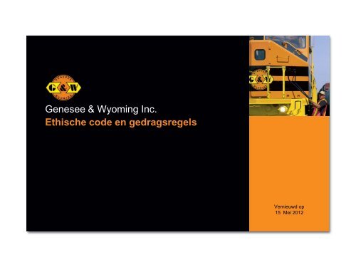 Genesee & Wyoming Inc. Ethische code en gedragsregels