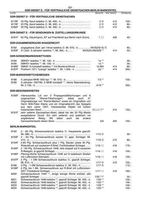 Einzellose (39,94 MB) - Auktionshaus Jürgen Götz