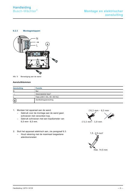 Handleiding Busch-Wächter® 6855-500 AGM-… 110 MasterLINE