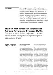 Trainen met patiënten volgens het Aëroob Revalidatie Systeem (ARS)