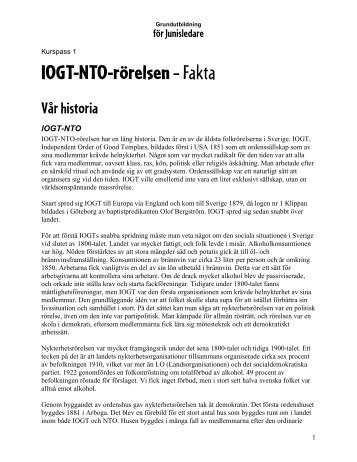 IOGT-NTO-rörelsen – Fakta - JUNIS - Grafisk profil