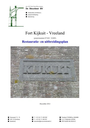 restauratieplan Fort Kijkuit - Gemeente Wijdemeren