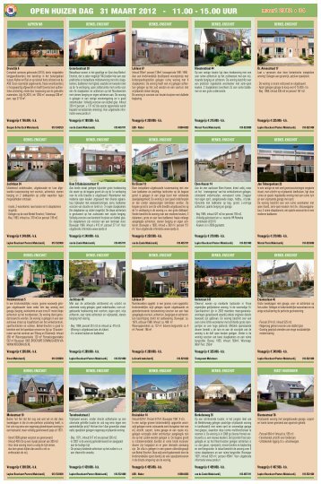 OPEN HUIZEN DAG 31 MAART 2012 - 11.00 - 15.00 UUR