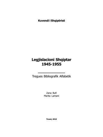 Legjislacioni Shqiptar 1945-1955