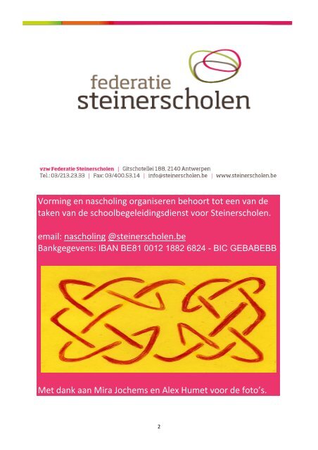 Brochure Vormingsaanbod 2013-2014 - Federatie Steinerscholen