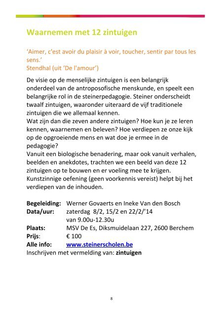 Brochure Vormingsaanbod 2013-2014 - Federatie Steinerscholen