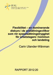 Flexibilitet – en dominerande diskurs i de anställningsvillkor ... - IFAU