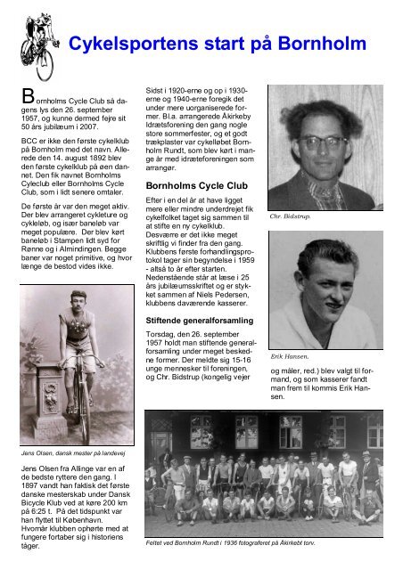 Sådan begyndte det - Bornholms Cycle Club