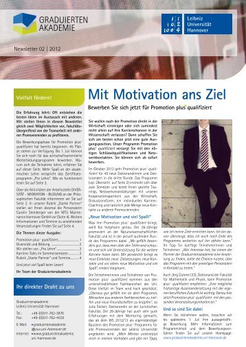 Newsletter 02 | 2012 - Graduiertenakademie - Leibniz Universität ...