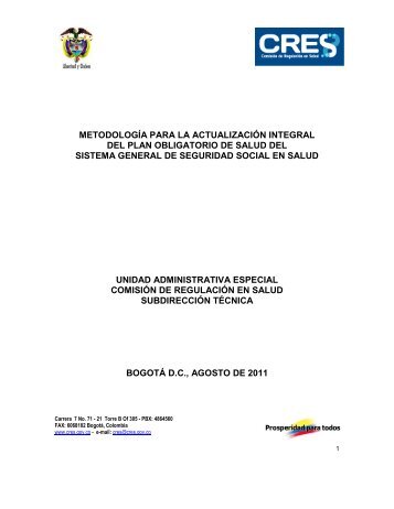 metodología para la actualización integral del plan ... - Cres