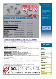 Nieuwsbrief Duikschool Splash vzw