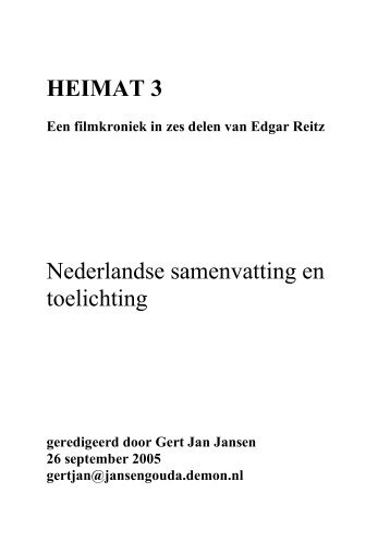 HEIMAT 3 Nederlandse samenvatting en toelichting