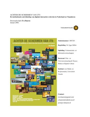 ACHTER DE SCHERMEN VAN iTV: - Beeld en Geluid wiki
