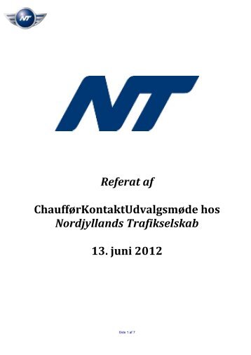 Referat - Nordjyllands Trafikselskab