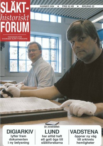 Släkthistoriskt Forum nr 5 2004 - Arkiv Digital
