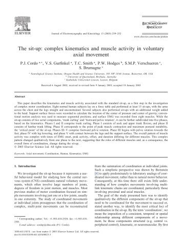 The sit-up: complex kinematics and muscle activity in voluntary axial ...