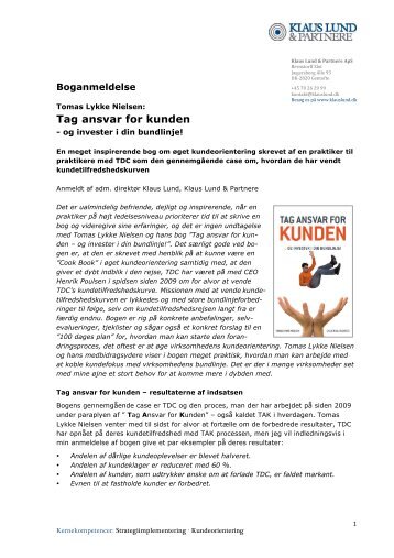Bog: "Tag ansvar for kunden" PDF - Klaus Lund & Partnere