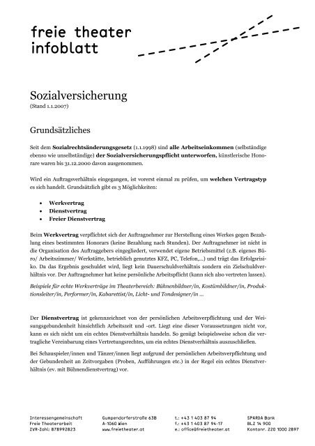 Sozialversicherung - IG Freie Theaterarbeit