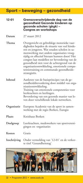 programm 2012 - Europäische Akademie des Sports in Velen ev