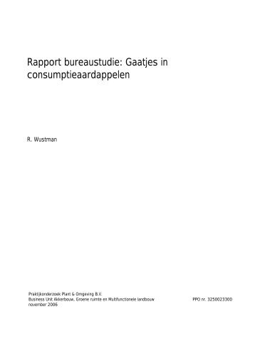 Rapport bureaustudie: Gaatjes in ... - Kennisakker.nl