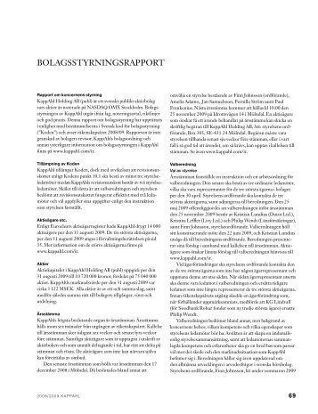 Bolagsstyrningsrapport 2008-2009 - KappAhl