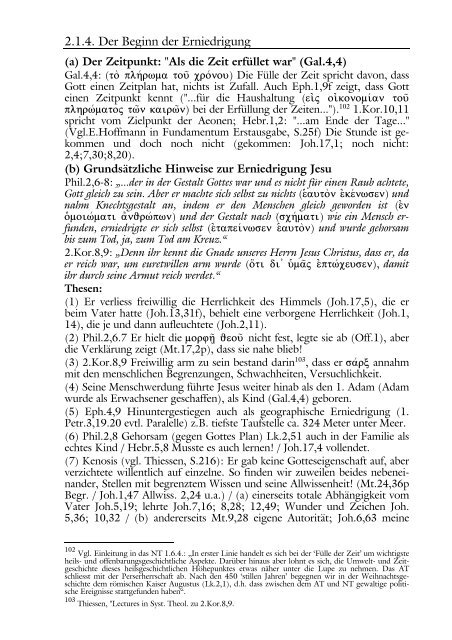 2.1. Vorbereitungen, Menschwerdung und Erniedrigung - Christologie