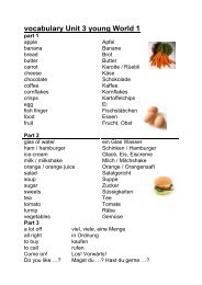 vocabulary Unit 3 young World 1