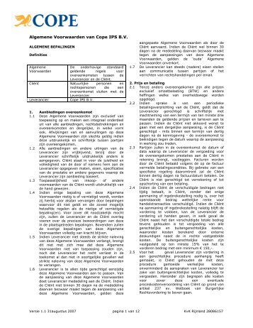 Algemene Voorwaarden van Cope IPS B.V.