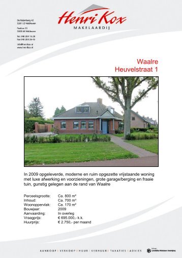 Brochure Heuvelstraat 1, Waalre - Henri Kox Makelaardij