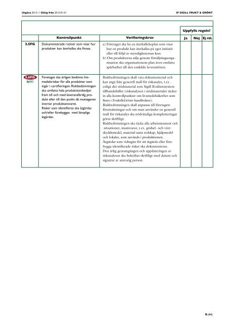 IP Sigill Frukt & Grönt 2013:1 - Svenskt Sigill