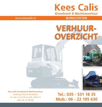 VERHUUR- OVERZICHT - Kees Calis verhuur