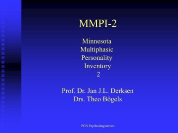 2011 MMPI ® -2 beginnersworkshop - PEN Psychodiagnostics