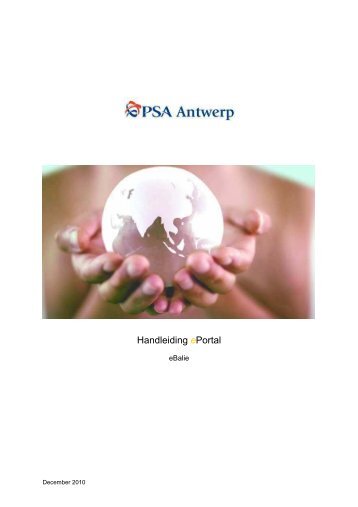 ePortal handleiding eBalie - PSA Antwerp