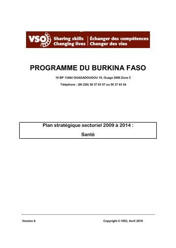 Programme du Burkina Faso – Santé - VSO