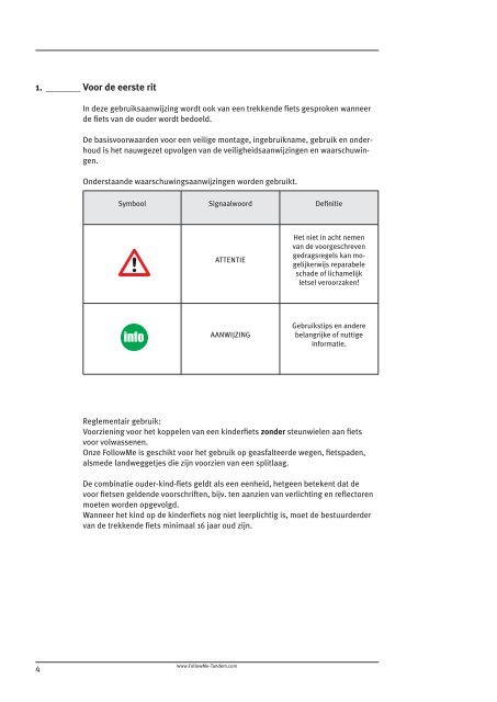 installatie handleiding - FollowMe-Tandem