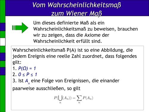 Wiener Maß - Institut für Mathematik - TUHH